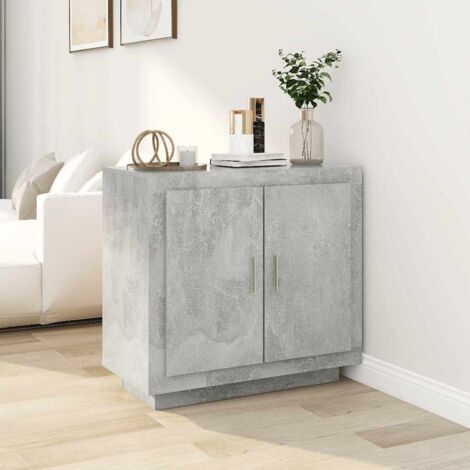 Buffet, Meuble de Rangement, Armoire de Cuisine Gris béton 80x40x75 cm Bois d'ingénierie RDS3750 (1/5)