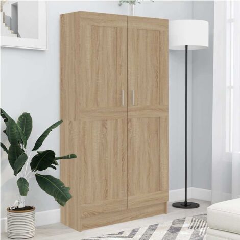Bibliothèque, Étagère de Rangement, Meuble pour Dossier, Armoire de Rangement Chêne sonoma 82,5x30,5x150 cm Aggloméré AXZ86292 (1/5)