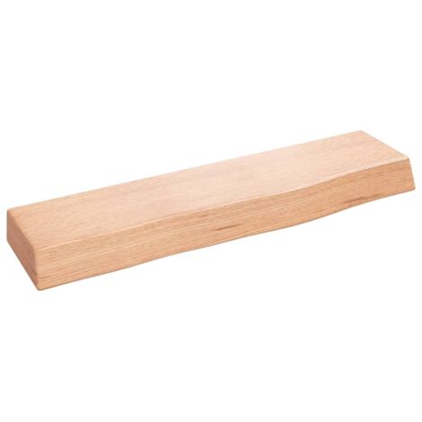 Étagère murale marron clair 40x10x4 cm bois chêne massif traité (1/4)
