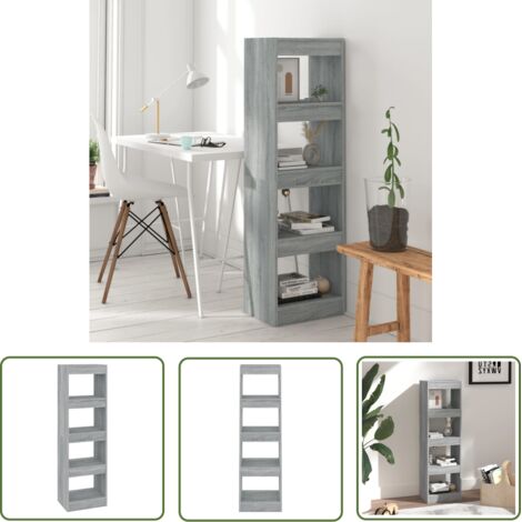 The Living Store Bibliothèque/Séparateur de pièce Sonoma gris 40x30x135 cm - Bibliothèque - Étagère - Meuble De Rangement - Mobilier Intérieur - Armoire À Livres (1/5)