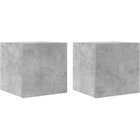 2 pcs Meubles TV muraux, Banc TV, Meuble TV suspendu, Lowboard Gris béton 30,5x30x30 cm YHJ44845 (1/5)