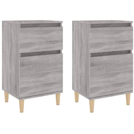 Lot de 2 Tables de chevet  Tables de nuit sonoma gris 40x35x70 cm VGT88658 BonneVie (1/5)