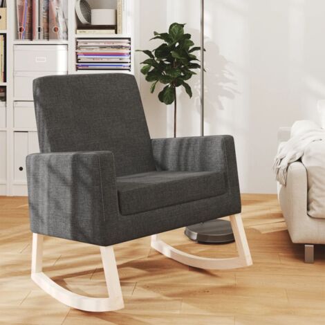 Chaise à bascule, Rocking chair design contemporain, Fauteuil à bascule Gris foncé Tissu BGT48529 (1/5)