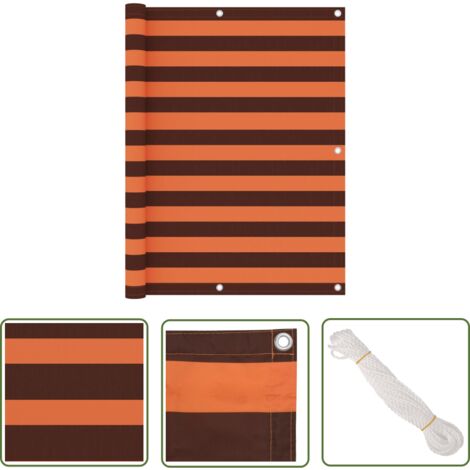 The Living Store Écran de balcon Orange et marron 120x600 cm Tissu Oxford - Écran De Balcon - Intimité Balcon - Parasol Balcon - Protection Solaire - Voile D'ombrage (1/5)