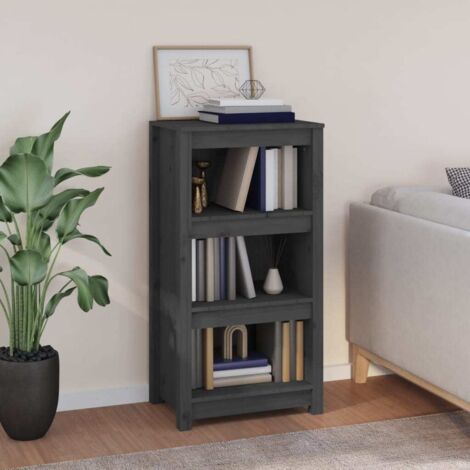 Bibliothèque, Étagère de Rangement, Meuble pour Dossier, Armoire de Rangement Gris 50x35x97 cm Bois de pin massif AXZ64498 (1/5)