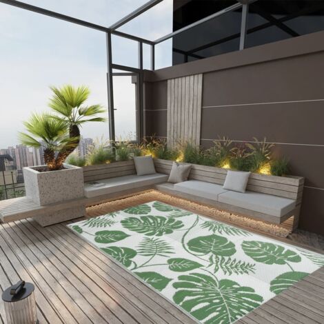 Tapis d'extérieur résistant aux UV, Tapis Pour Terrasse, Jardin, Balcon Vert 120x180 cm PP FYH68830