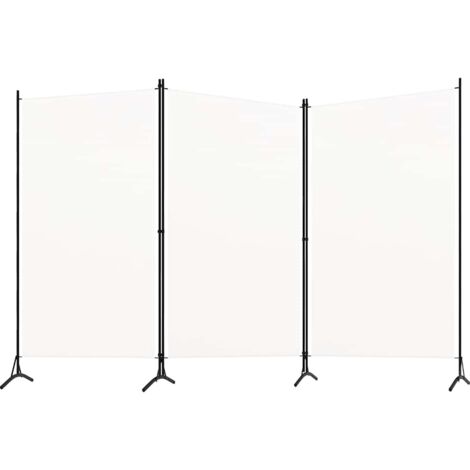 Cloison de séparation 3 panneaux, Paravent sur Pied, Séparation de pièce, Cloison mur écran Blanc crème 260x180 cm GHJ96820 (1/5)