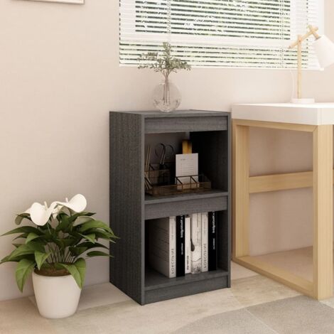 Bibliothèque, Étagère de Rangement, Meuble pour Dossier, Armoire de Rangement Gris 40x30x71,5 cm Bois de pin massif AXZ40067 (1/5)