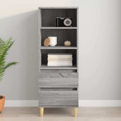 Buffet haut, Meuble de Rangement, Armoire de Cuisine Sonoma gris 40x36x110 cm Bois d'ingénierie RDS6799 (1/5)