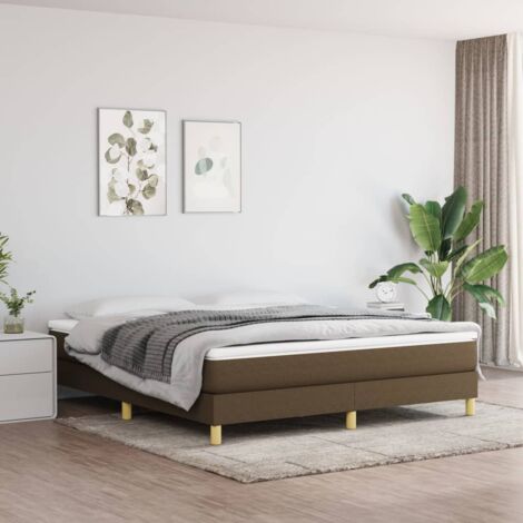 Sommier à ressorts de lit Résistant et confortable,Sommier /Support à Lattes pour Adulte Enfant Marron foncé 180x200 cm Tissu BVM75530 (1/5)