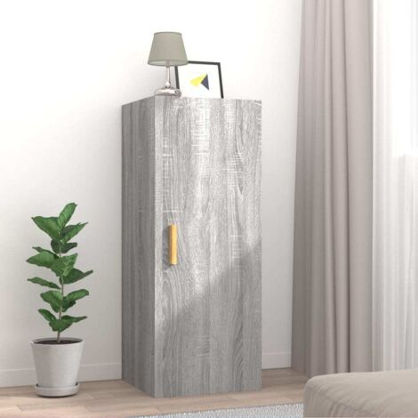 Armoire murale, Meuble Haut, Armoire Etagère de rangement Sonoma gris 34,5x34x90 cm Bois d'ingénierie HYB35575 (1/5)