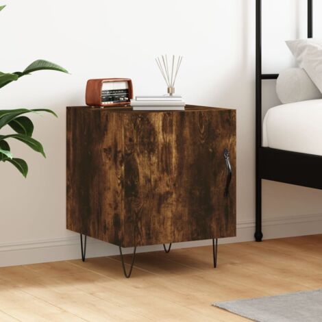 Furniture Limited - Table de chevet chêne fumé 40x40x50 cm bois d (1/5)