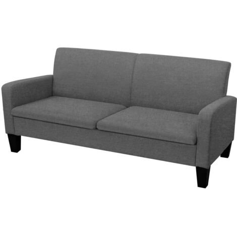 Canapé à 3 places, Canapé droit, Canapé relax Moderne pour salon Chambre 180 x 65 x 76 cm Gris foncé MJU1253 (1/4)