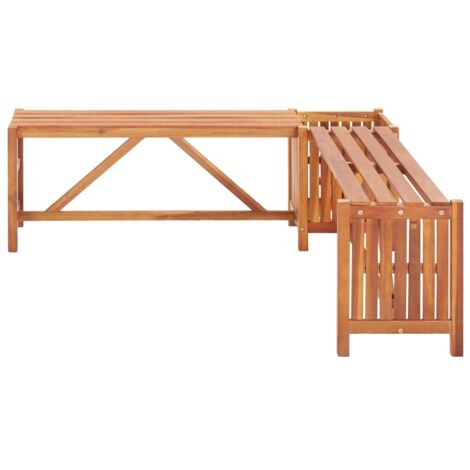 INLIFE Banc de jardin et jardinière 117x117x40 cm Bois solide d'acacia (1/5)
