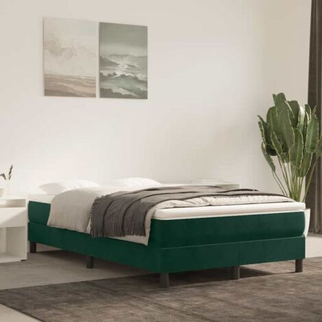 Sommier à ressorts de lit Résistant et confortable，Sommier /Support à Lattes pour Adulte Enfant Vert foncé 120x200 cm Velours BVM74307 (1/5)