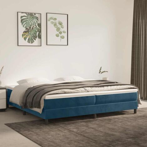 Sommier à ressorts de lit Résistant et confortable,Sommier /Support à Lattes pour Adulte Enfant Bleu foncé 200x200 cm Velours BVM23773 (1/5)