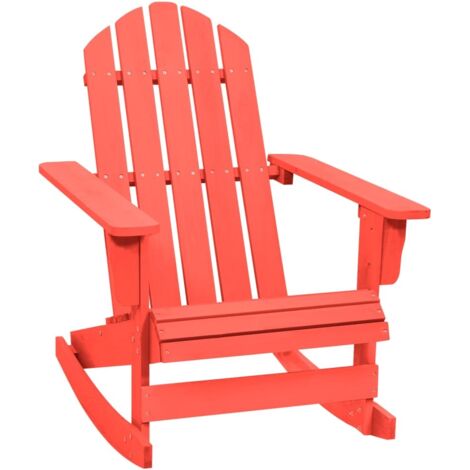 Chaise à bascule de jardin, Rocking chair design contemporain, Fauteuil à bascule Adirondack Bois de sapin Rouge BGT52603 (1/5)