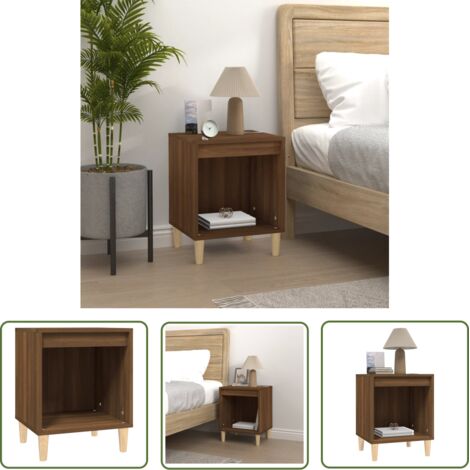 The Living Store Table de chevet Chêne marron 40x35x50 cm - Table De Chevet - Meuble De Chambre - Commode - Armoire Latérale - Mobilier Intérieur (1/5)
