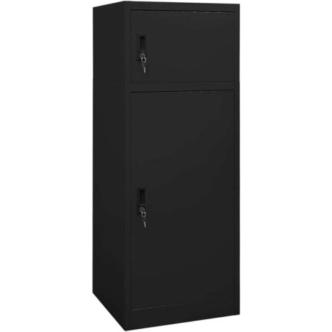 Armoire à selles, Armoire Etagère de rangement Noir 53x53x140 cm Acier HYB75366 (1/5)