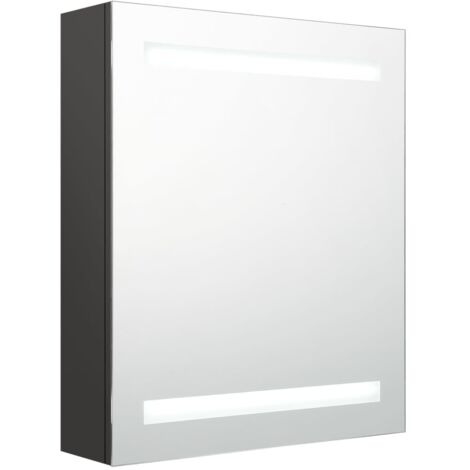 Armoire de salle de bain à miroir LED Anthracite 50x14x60 (1/5)