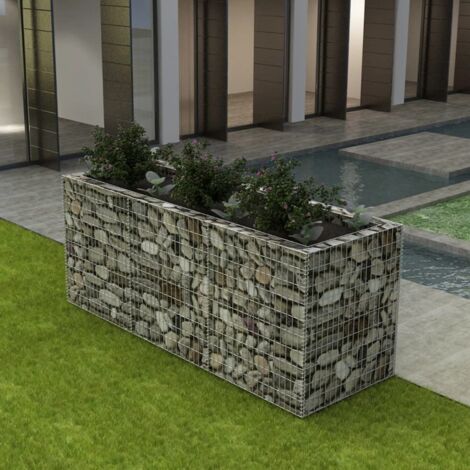 Lit surélevé à gabion  Jardinière à gabion  Panier de Gabion de Jardin décoratif Acier 270x90x100 cm KOL8396 (1/5)