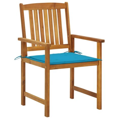 4 pcs Chaises de jardin avec coussins, Fauteuils Extérieur, Sièges confortable Bois d'acacia massif BGT98183 (1/5)