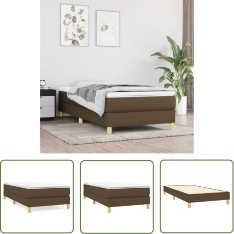 The Living Store Sommier à lattes de lit avec matelas Marron foncé 100x200 cm - Lit Double - Lit Plateforme - Matelas À Ressorts Ensachés - Literie - Chambre À Coucher (1/5)