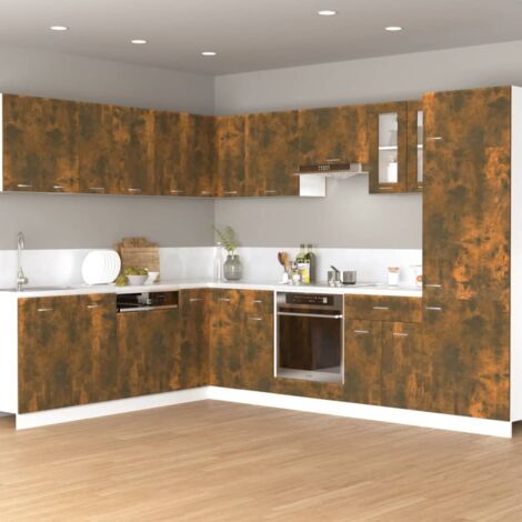 Armoire suspendue, Armoire de cuisine, Meuble haut Cuisine Chêne fumé 60x31x40 cm Bois d'ingénierie MJU96325 (1/5)