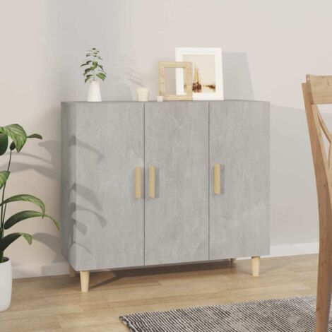 Buffet, Meuble de Rangement, Armoire de Cuisine Gris béton 90x34x80 cm Bois d'ingénierie RDS1477 (1/5)