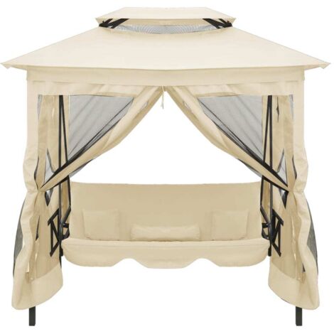 Belvédère convertible en balancelle Blanc crème (1/5)