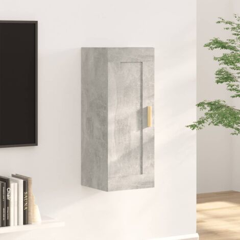 Armoire murale, Meuble Haut, Armoire Etagère de rangement Gris béton 35x34x90 cm Bois d'ingénierie HYB76338 (1/5)