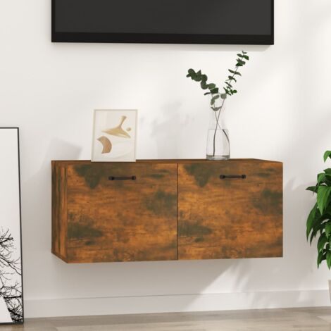 Armoire murale, Meuble Haut, Armoire Etagère de rangement Chêne fumé 80x35x36,5 cm Bois d'ingénierie HYB39949 (1/5)