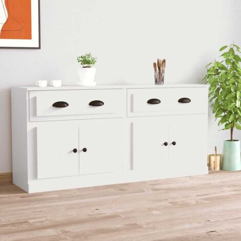2 pcs Buffets, Meubles de Rangement, Armoires de Cuisine blanc bois d'ingénierie RDS4218 (1/5)
