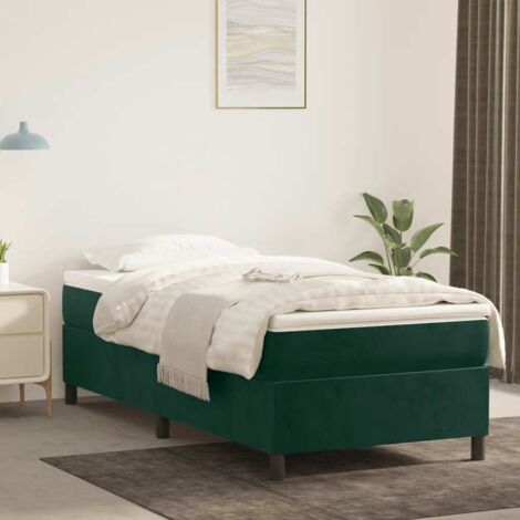 Sommier à ressorts de lit Résistant et confortable,Sommier /Support à Lattes pour Adulte Enfant Vert foncé 100x200 cm Velours BVM60977 (1/5)