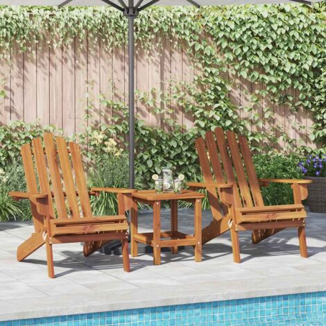 Chaises/Fauteuils Adirondack de jardin 2 pcs Bois massif d'acacia BGT34789
