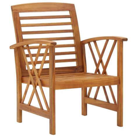 INLIFE Chaises de jardin 2 pcs Bois d'acacia massif (1/5)