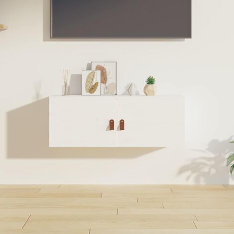 Armoire murale, Meuble Haut, Armoire Etagère de rangement Blanc 80x30x30 cm Bois de pin massif HYB18373 (1/5)