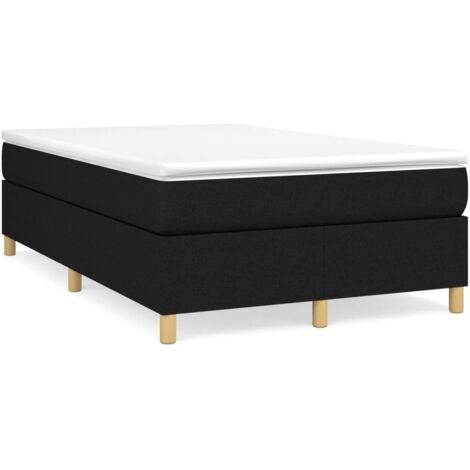 120 x 200 cm Lit Adulte 2 personnes - Lit à sommier tapissier avec matelas Noir Tissu - élégant chambre59505 (1/5)