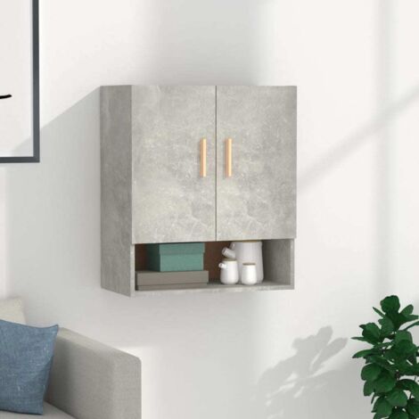Armoire murale, Meuble Haut, Armoire Etagère de rangement Gris béton 60x31x70 cm Bois d'ingénierie HYB25373 (1/5)
