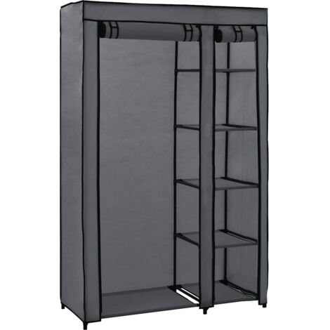 Garde-robe Armoire de Rangement Armoire de vêtements Penderie pliable Gris 110x45x175 cm Tissu VXN6371 (1/5)