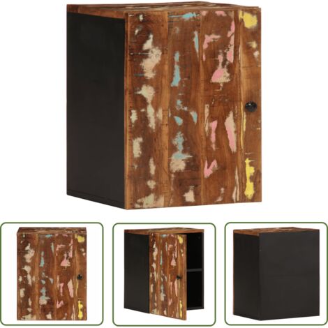 The Living Store Armoire de salle de bain murale 38x33x48cm bois de récupération - Armoire De Salle De Bain - Meuble Salle De Bain - Rangement Salle De Bain - Armoire Murale - Bois Récupéré (1/5)