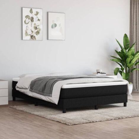 Lit Adulte moderne, Lit à sommier tapissier avec matelas Noir 140x190 cm Tissu GSW25910 (1/5)