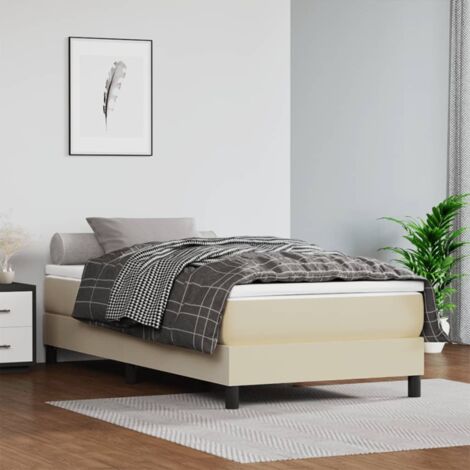 Sommier à ressorts de lit Résistant et confortable,Sommier /Support à Lattes pour Adulte Enfant Crème 80x200 cm Similicuir BVM96485 (1/5)