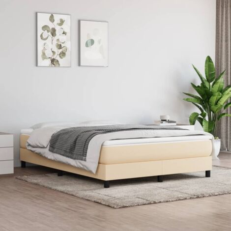 Sommier à ressorts de lit Résistant et confortable,Sommier /Support à Lattes pour Adulte Enfant Crème 140x200 cm Tissu BVM88312 (1/5)