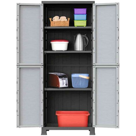 Armoire de rangement de Jardin, Armoire étanche, Garage, Atelier, Placard en plastique 68x39x171,5 cm HYB85660