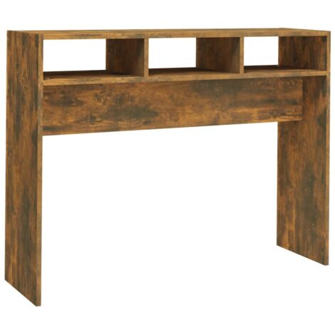 Table console  Table d'appoint  design industriel - Chêne fumé 105x30x80 cm Bois d'ingénierie BV70957 (1/5)