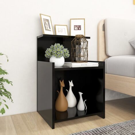 Lot de 2 Tables de chevet Table d'Appoint Industriel - Tables de Nuit Commodes Noir 40x35x60 cm Aggloméré -BV30046 (1/5)