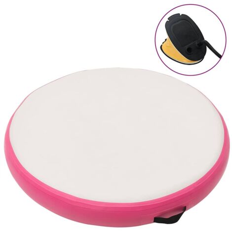 Tapis gonflable de gymnastique avec pompe, Tapis d'entranement 100x100x15cm PVC Rose MKS27393 (1/5)
