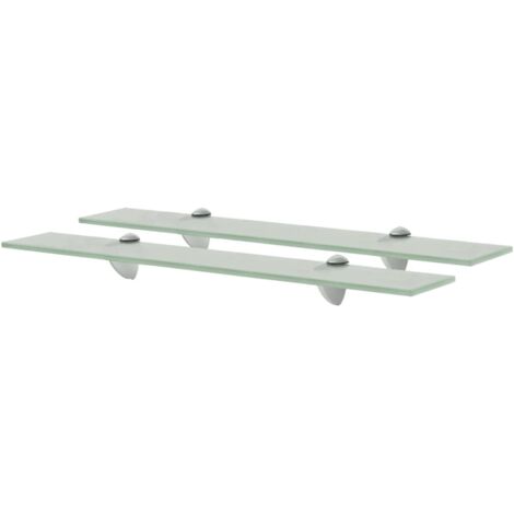 Lot de 2 Étagères murales pour Salon Bureau Chambre Verre 60x20 cm 8 mm -BV98762 (1/5)