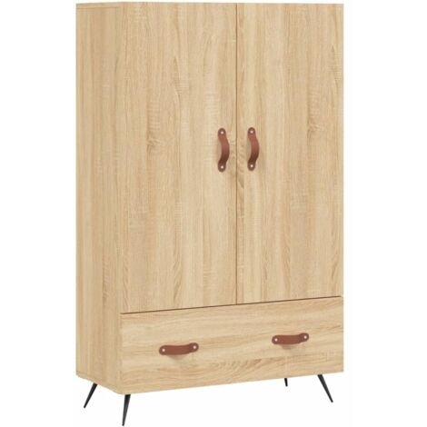 Buffet haut, Meuble de Rangement, Armoire de Cuisine chêne so69,5x31x115 cm bois d'ingénierie NKK48701 (1/5)
